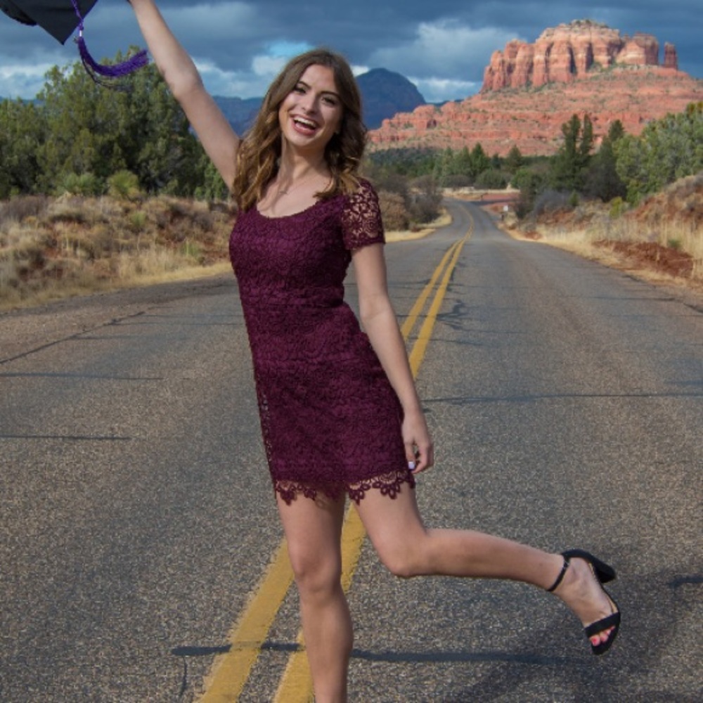 Maroon lace dress